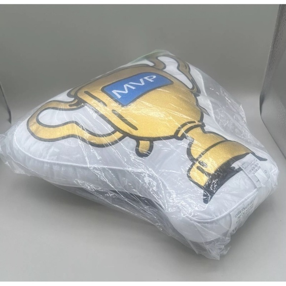 Charter Club Kids Decorative Figural MVP Trophy Pillow in White & Gold NEW - Picture 4 of 8